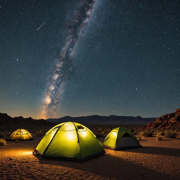 Quels sont les conseils pour un camping en région de déserts avec observation des étoiles filantes?